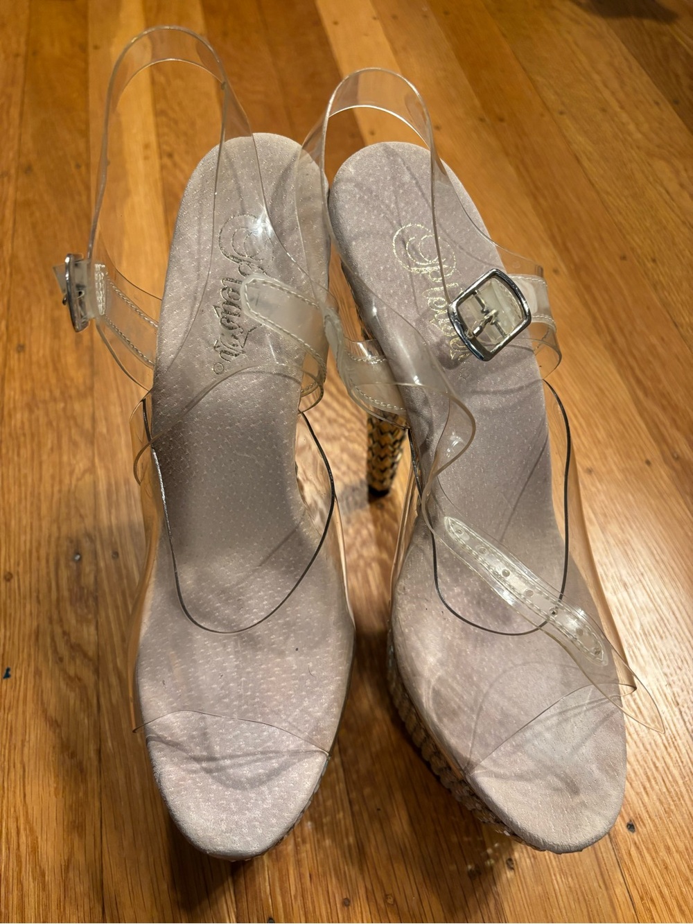 Pleaser Iridescent Rhinestone Platform Heels sz 9 - Picture 3 of 3